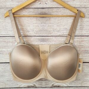 NWT NEW ThirdLove Convertible Classic Bra Size 42E Warm Taupe Clear Straps Tan
